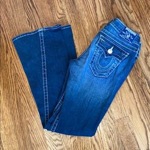 True Religion Ladies Flare Cut Blue Jeans Size 26